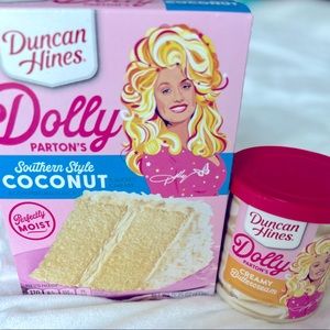 Dolly Parton’s Duncan Hines Coconut Cake Mix and Creamy Butter Cream Frosting.